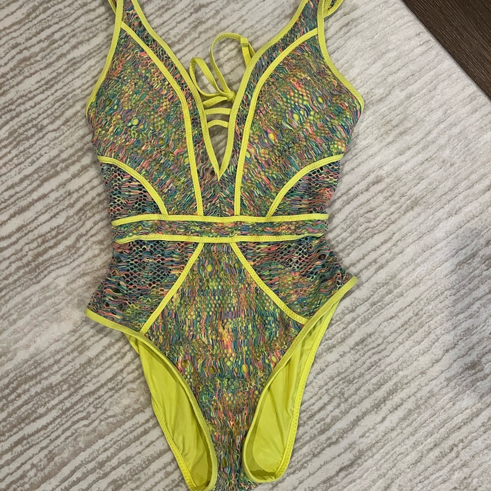BECCA Vibrant Multicolor Mesh Swimsuit